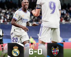 Real Madrid 6-0 para enviar al Levante al descenso de LaLiga